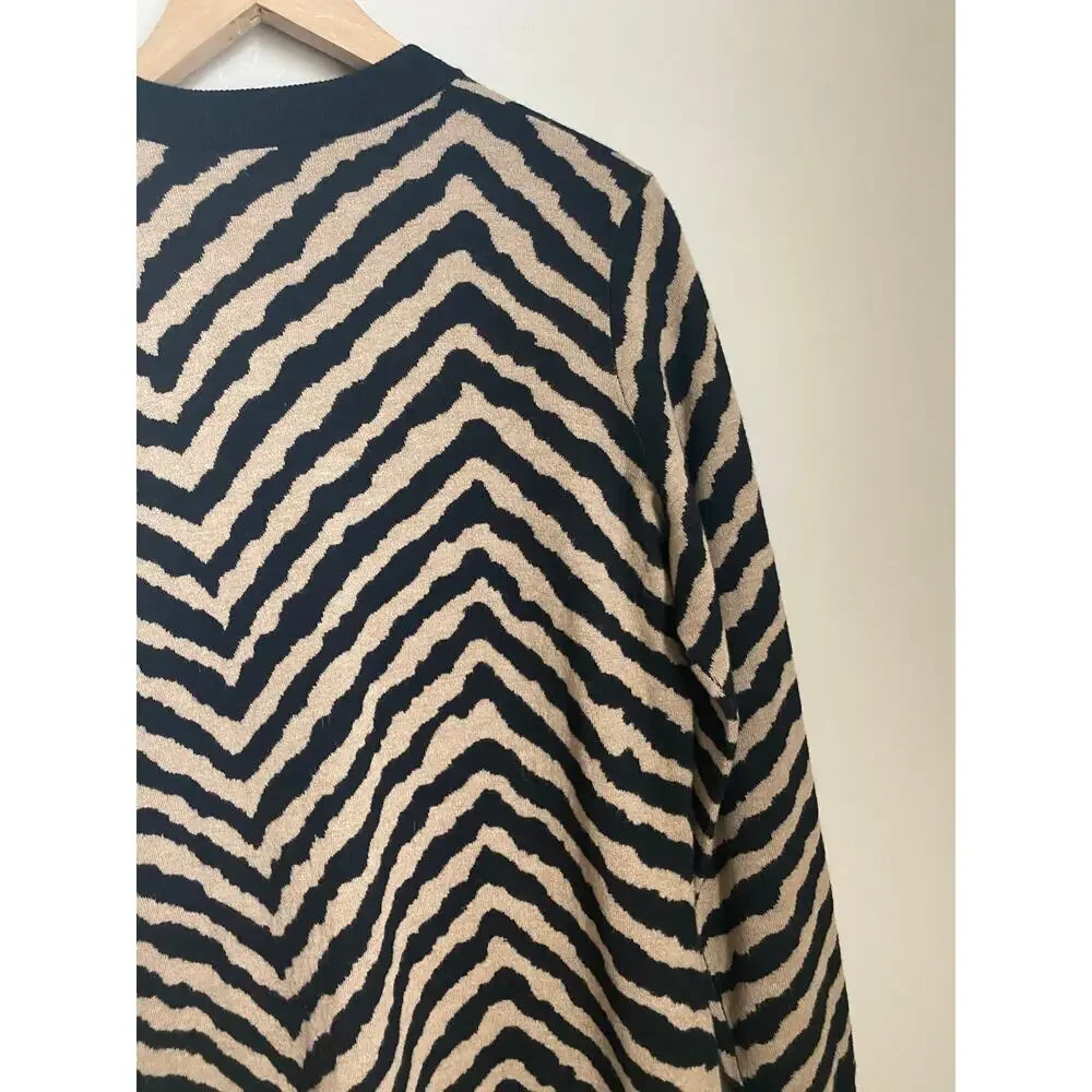 BOSS Fadrella Chevron Long‎ Sleeve Shift Sweater Dress